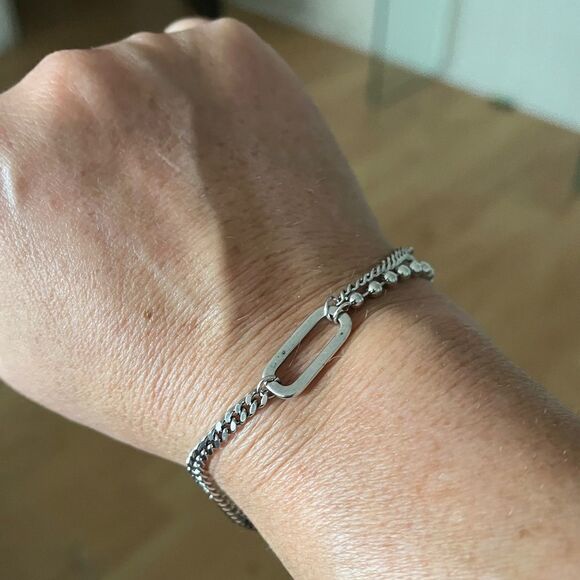 The Delicate Drop Chain and Link Bracelet in 925. - Picture 7 of 9